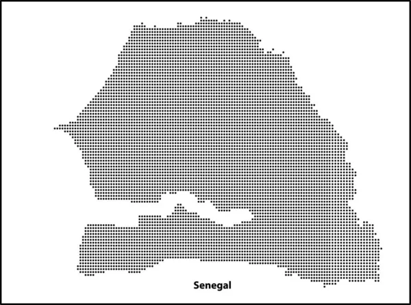 Tasarımınız için Senegal ülkesinin yarım ton noktalı haritası, Seyahat Illustration konsepti.
