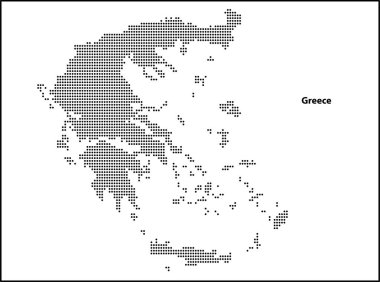Tasarım, Seyahat Çizimi konseptiniz için Yunanistan 'ın yarım tonlu Benekli Haritası.