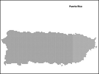 Porto Riko ülkesinin yarım tonlu çizimi, Seyahat Çizimi konseptiniz için.