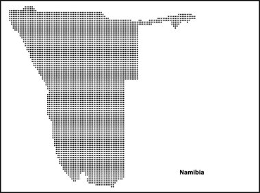 Tasarımınız için Namibya ülkesinin yarım ton noktalı haritası, Seyahat Illustration konsepti.