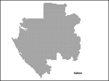 Tasarımınız için Gabon ülkesinin yarım ton noktalı haritası, Seyahat Resimleri konsepti.