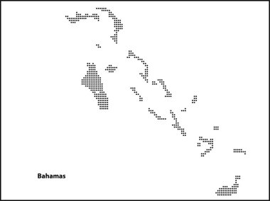 Tasarımınız için Bahamalar ülkesinin yarım tonlu noktalı haritası, Seyahat Resimleri konsepti.