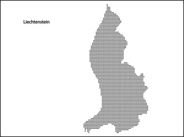 Tasarımınız için Liechtenstein ülkesinin yarım ton noktalı haritası, Seyahat Illustration konsepti.
