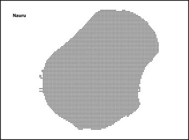 Tasarımınız için Nauru ülkesinin yarım ton noktalı haritası, Seyahat Çizimi konsepti.