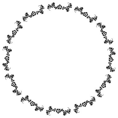Beyaz ve altın arkaplanda izole edilmiş çiçek çizgisi sanatı yuvarlak çerçeve tasarımı kavramı 