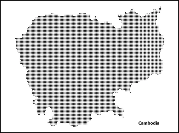 Vector Halftone Точечная Карта Камбоджи Вашего Дизайна Концепция Travel Illustration — стоковый вектор
