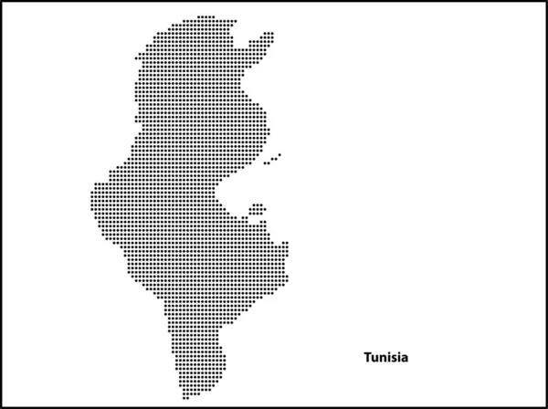 Vektor Halvton Prickad Karta Över Tunisien Land För Din Design — Stock vektor