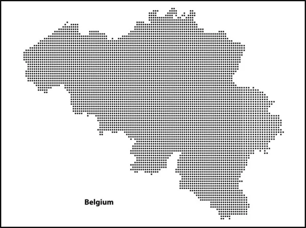 Wektor Pół Tonu Dotted Map Belgii Kraju Dla Twojego Projektu — Wektor stockowy