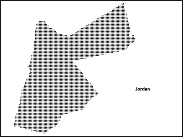 Vector Medio Tono Mapa Punteado Del País Jordania Para Diseño — Archivo Imágenes Vectoriales