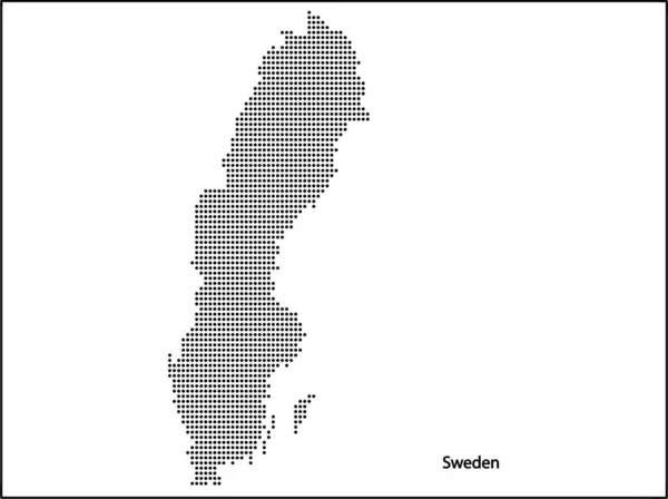 Mezzo Tono Vettoriale Mappa Punteggiata Del Paese Svezia Vostro Design — Vettoriale Stock