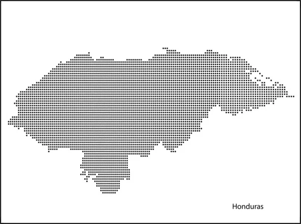 Vector Medio Tono Mapa Punteado Del País Honduras Para Diseño — Archivo Imágenes Vectoriales