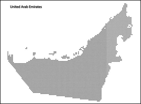 Vector Halftone Mapa Punteado Emiratos Árabes Unidos Para Diseño Concepto — Archivo Imágenes Vectoriales