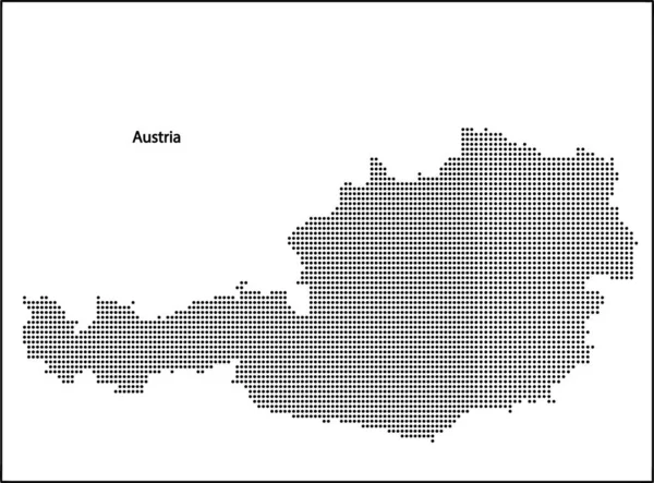 Vector Medio Tono Mapa Punteado Austria País Para Diseño Concepto — Archivo Imágenes Vectoriales