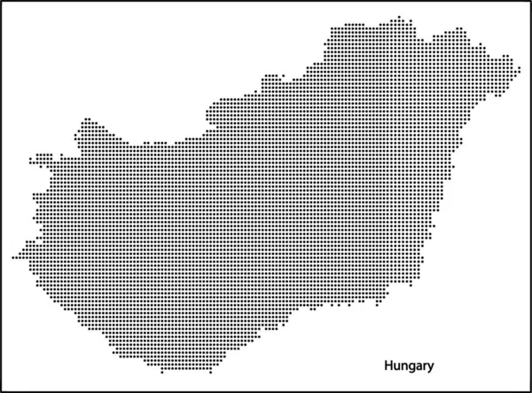 Vector Halftone Dotted Map Hungary Country Your Design Travel Illustration — Stock Vector