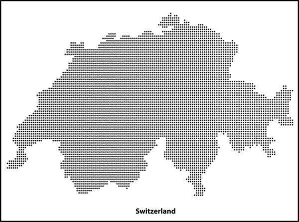 Vector Halftone Mapa Punteado Del País Suiza Para Diseño Concepto — Archivo Imágenes Vectoriales
