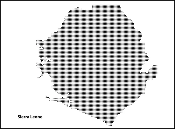 Mezzo Tono Vettoriale Mappa Punteggiata Del Paese Sierra Leone Tuo — Vettoriale Stock