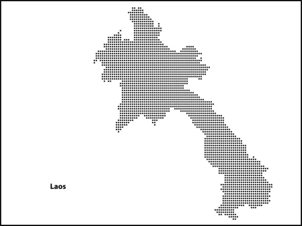 Mezzo Tono Vettoriale Mappa Punteggiata Del Paese Laos Vostro Design — Vettoriale Stock