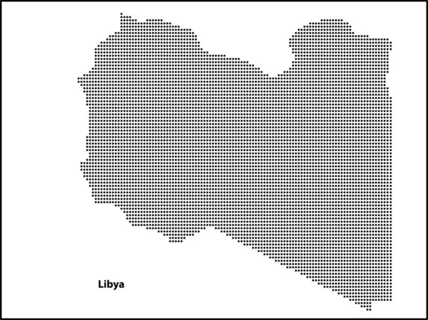 Vektor Halftone Peta Negara Libya Untuk Desain Anda Travel Illustration - Stok Vektor