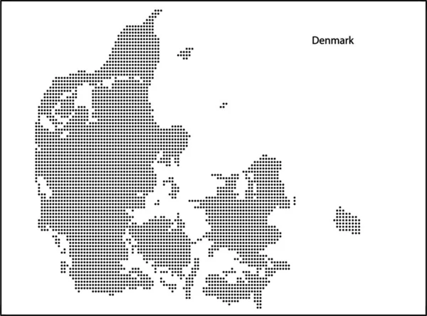 Vector Medio Tono Mapa Punteado Dinamarca País Para Diseño Concepto — Vector de stock