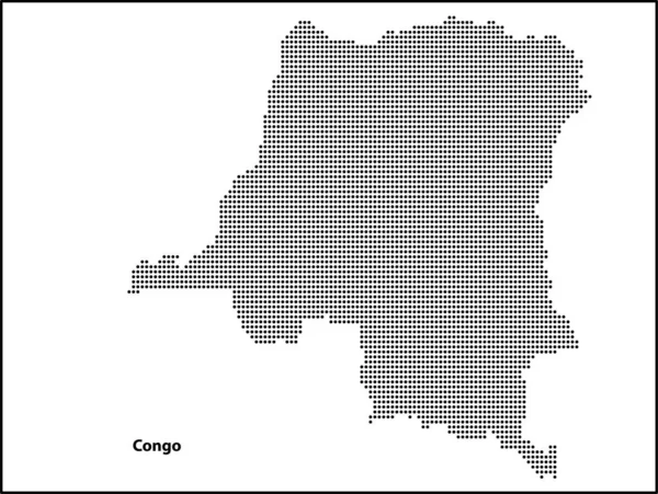 Vector Medio Tono Mapa Punteado Del País Del Congo Para — Archivo Imágenes Vectoriales