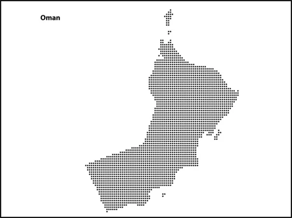 Vector Medio Tono Mapa Punteado Omán País Para Diseño Concepto — Vector de stock