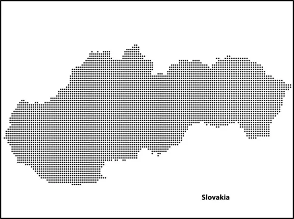 Tasarımınız Için Slovakya Ülkesinin Yarım Ton Noktalı Haritası Seyahat Çizimi — Stok Vektör