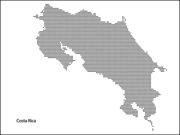 Vector Medio Tono Mapa Punteado Del País Costa Rica Para — Vector de stock