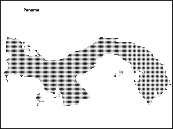 ベクトルハーフトーンあなたのデザイン 旅行イラストのコンセプトのためのパナマ国の点線の地図 — ストックベクタ