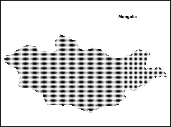 Vector Medio Tono Mapa Punteado Del País Mongolia Para Diseño — Archivo Imágenes Vectoriales