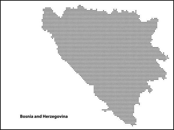 Vector Halftone Mapa Punteado Del País Bosnia Herzegovina Para Diseño — Archivo Imágenes Vectoriales