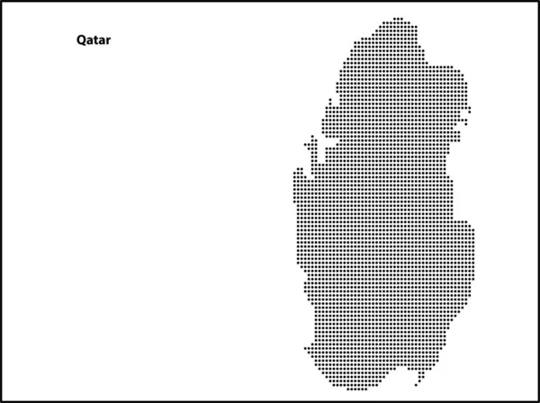 Vektor Halfton Peta Titik Dari Negara Qatar Untuk Desain Anda - Stok Vektor