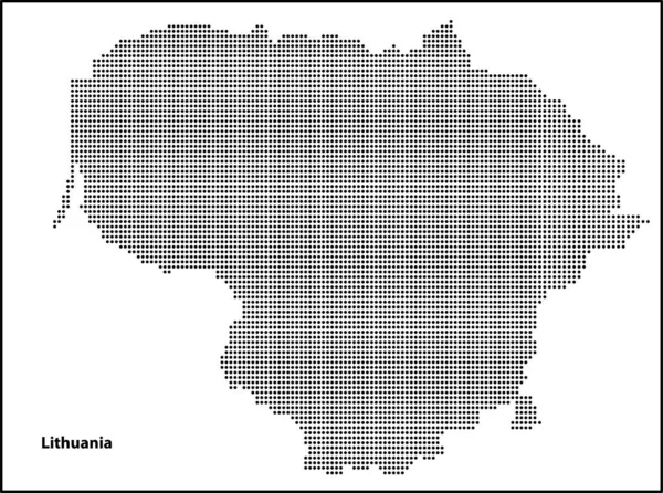 Vektor Halftone Peta Negara Lithuania Untuk Desain Anda Travel Illustration - Stok Vektor
