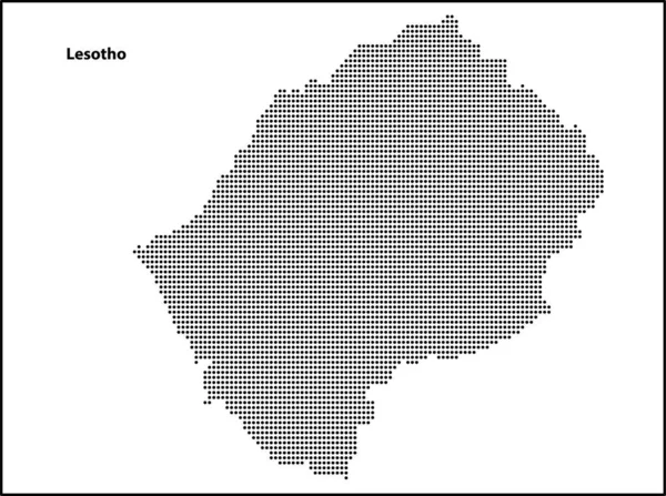 Vector Medio Tono Mapa Punteado Del País Lesotho Para Diseño — Archivo Imágenes Vectoriales