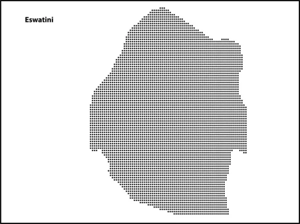 Vector Medio Tono Mapa Punteado Del País Eswatini Para Diseño — Archivo Imágenes Vectoriales