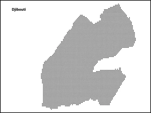 Vector Medio Tono Mapa Punteado Del País Djibouti Para Diseño — Archivo Imágenes Vectoriales