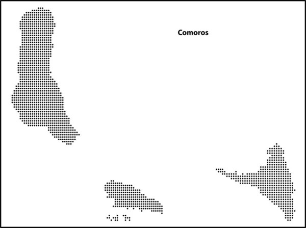 Vector Medio Tono Mapa Punteado Comoras País Para Diseño Concepto — Vector de stock