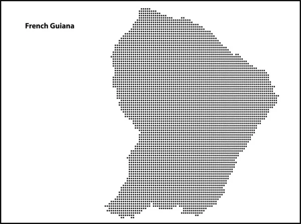 Vector Medio Tono Mapa Punteado Del País Guayana Francesa Para — Archivo Imágenes Vectoriales