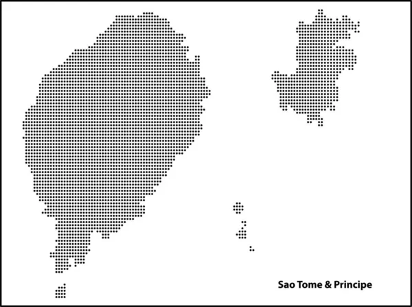 Meio Tom Vetorial Mapa Pontilhado País São Tomé Príncipe Para — Vetor de Stock