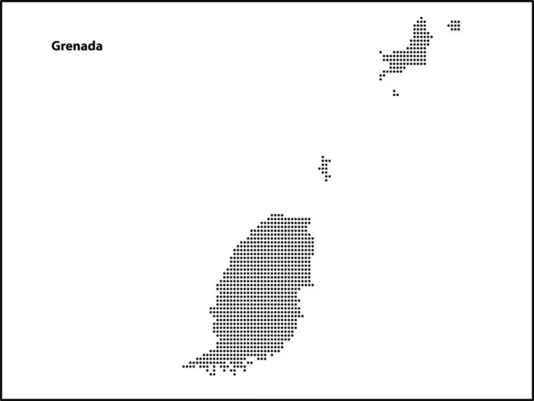 ベクトルハーフトーンあなたのデザインのためのグレナダの国の点線の地図 旅行イラストのコンセプト — ストックベクタ