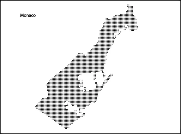 Vector Medio Tono Mapa Punteado Del País Mónaco Para Diseño — Vector de stock