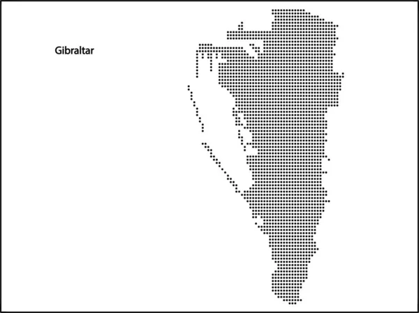 Vector Medio Tono Mapa Punteado Del País Gibraltar Para Diseño — Archivo Imágenes Vectoriales