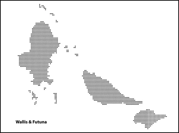 Meio Tom Vetorial Mapa Pontilhado Wallis Futuna País Para Seu — Vetor de Stock