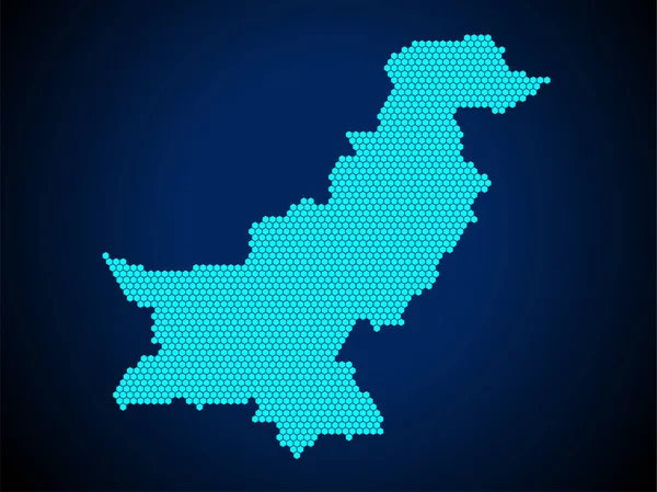 Carte Texturée Pakistan Peigne Miel Hexagone Pays Isolé Sur Fond — Image vectorielle
