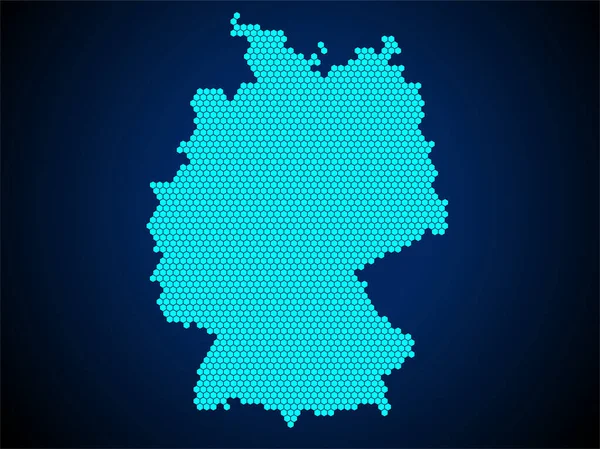 Honing Kam Hexagon Gestructureerde Kaart Van Duitsland Land Geïsoleerd Donkerblauwe — Stockvector