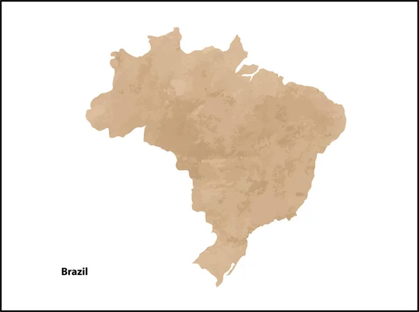 Papel Vintage Antigo Mapa Texturizado Brasil País Ilustração Vetorial — Vetor de Stock