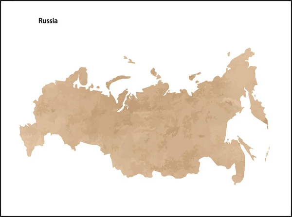 Old Vintage Paper Textured Map Russia Country Vector Illustration — Stock Vector