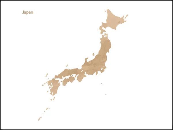 Antiguo Mapa Texturizado Papel Vintage Japón País Ilustración Vectorial — Archivo Imágenes Vectoriales