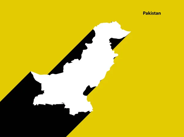 Pakisztán Térkép Retro Plakáton Hosszú Árnyékkal Vintage Jel Könnyen Szerkeszthető — Stock Vector