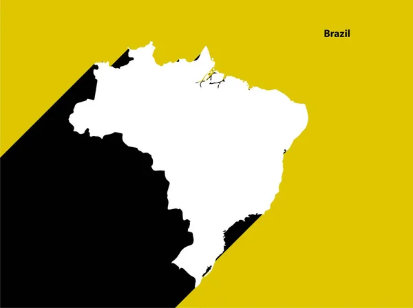 Brasil Mapa Cartaz Retro Com Sombra Longa Sinal Vintage Fácil — Vetor de Stock