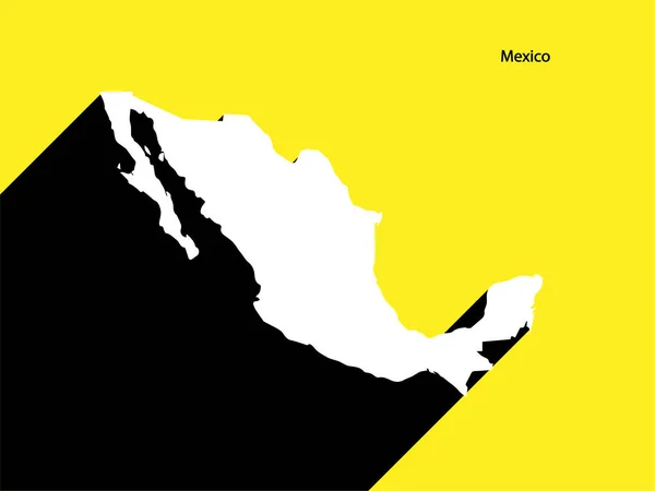 Mexico Map Retro Poster Long Shadow Vintage Sign Easy Edit — Stock Vector